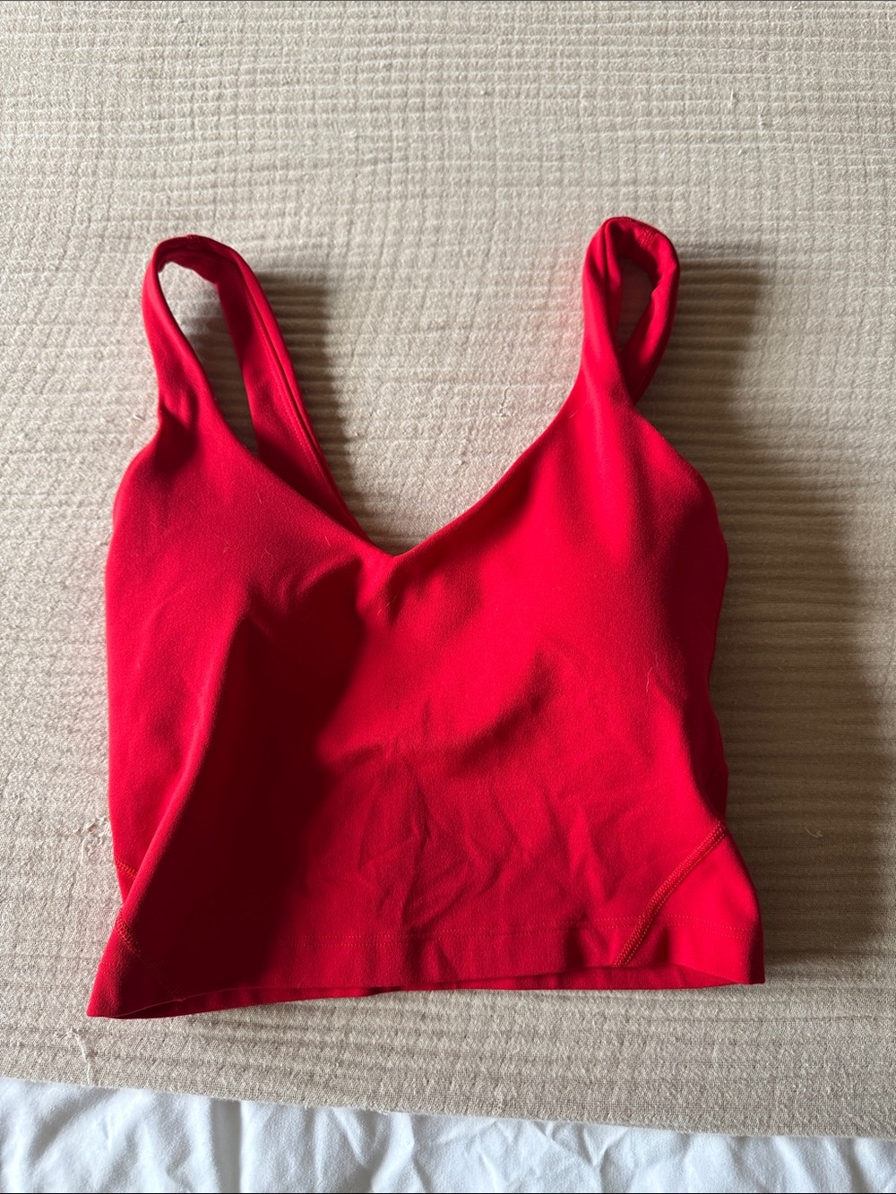 lululemon athletica Red Scoop Neck Cropped Tank